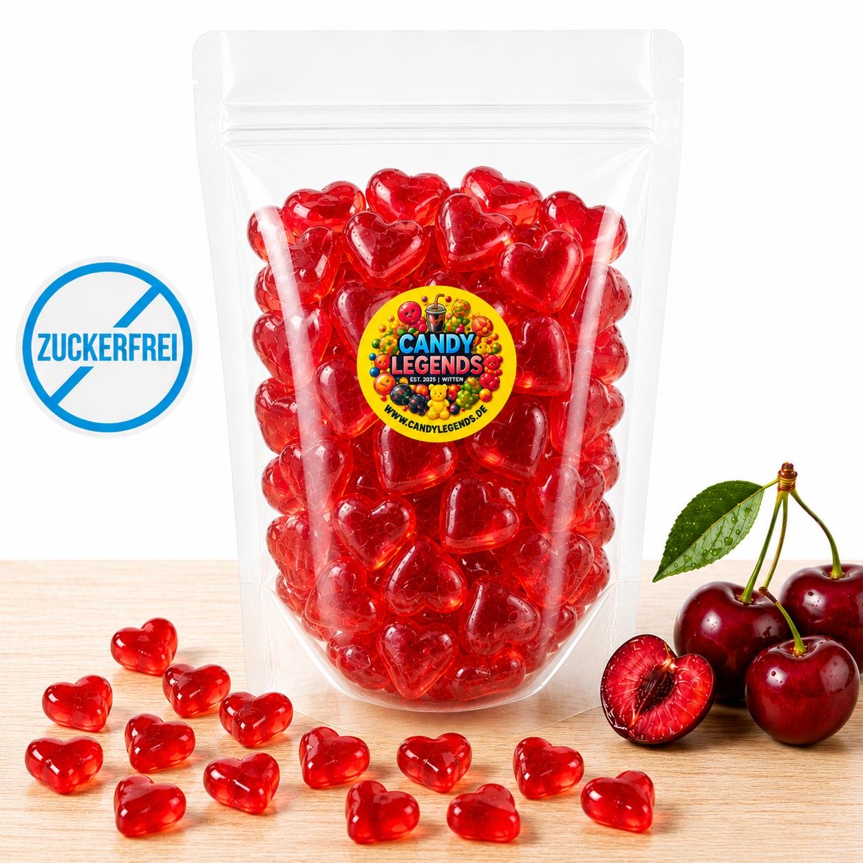 Zuckerfreie Kirschherzen Einzelsorte