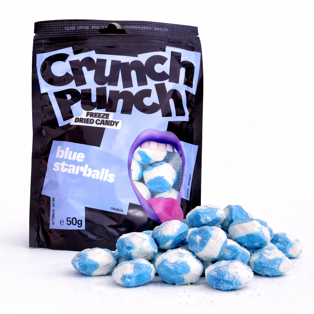 Crunch Punch Freeze Dried Candy Blue Starballs 50g