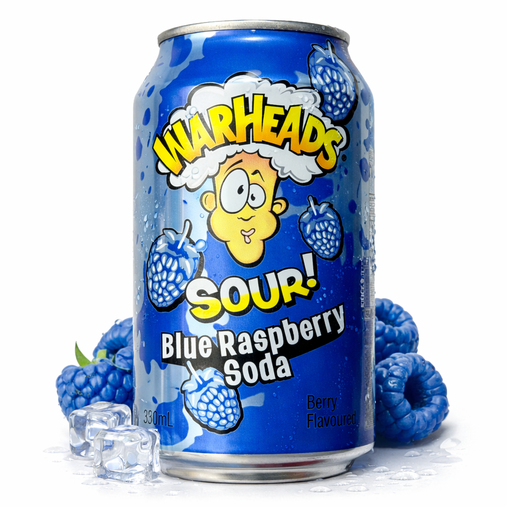 Warheads Blue Raspberry Sour Soda 330ml (USA)