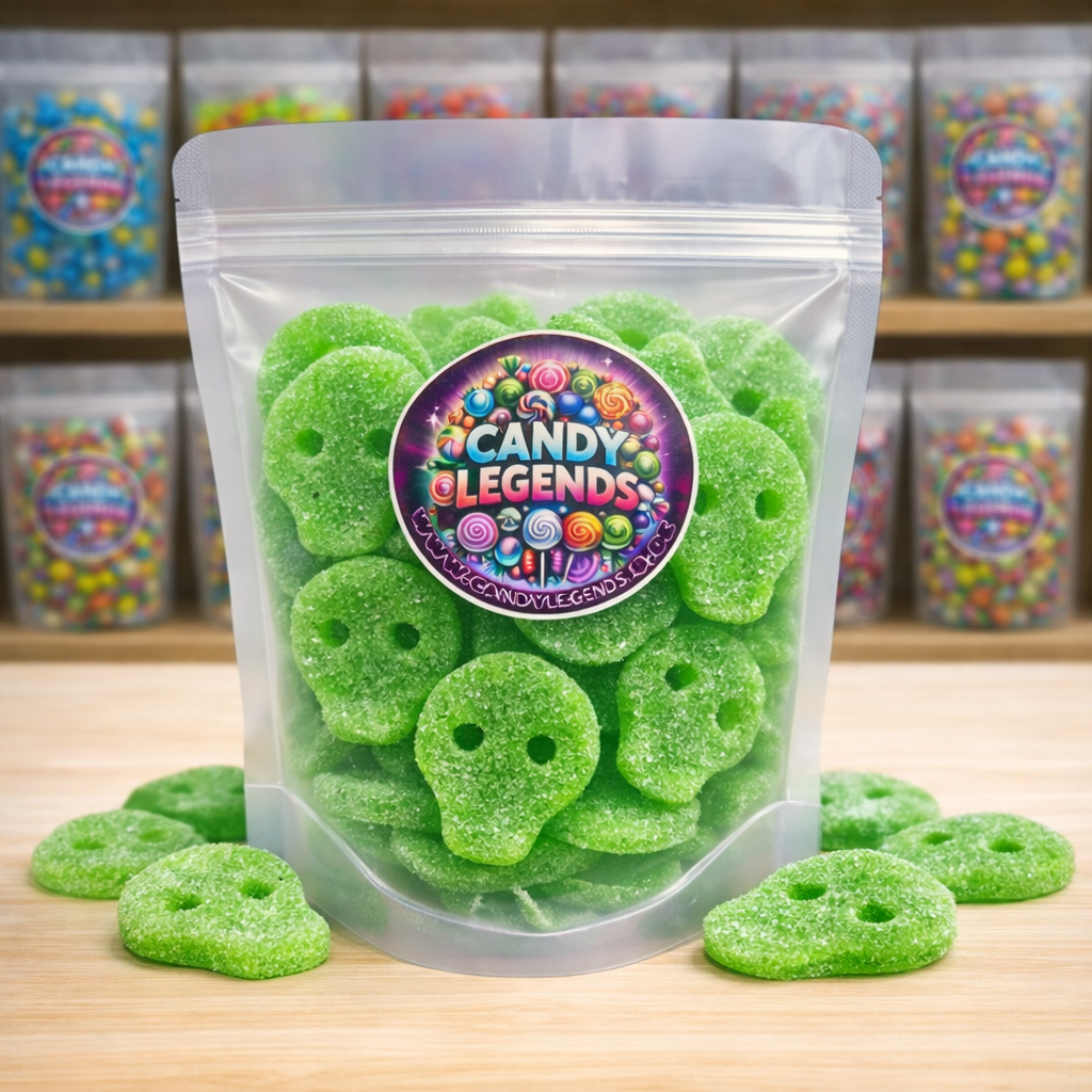 NEU! Saure Totenköpfe Limette 300g Einzelsorte