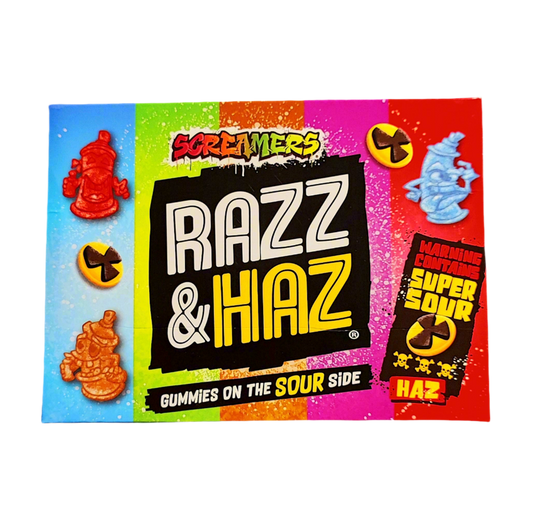 Screamers RAZZ & HAZ Gummies on the sour side 100g (Halal & Vegan)