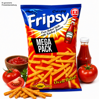 Fripsy Mega Pack -  Ketchup Sticks Oven Baked 120g (halal)(Mazedonien)