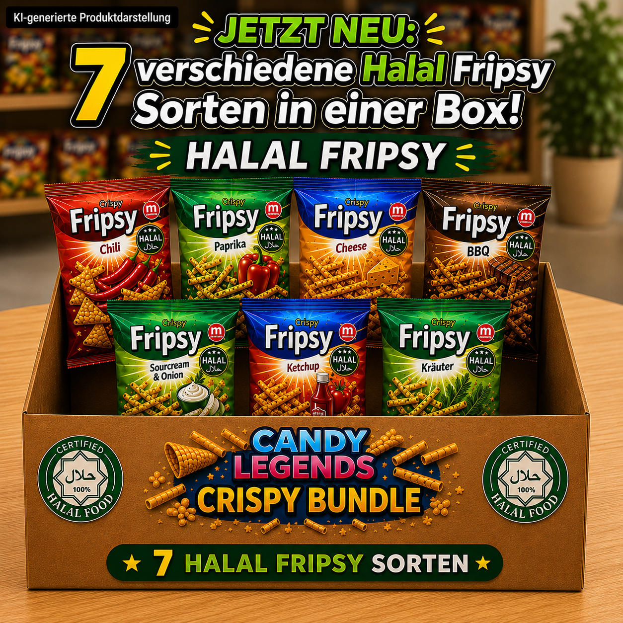 Halal Fripsy Chips Probier Bundle (7 Tüten)