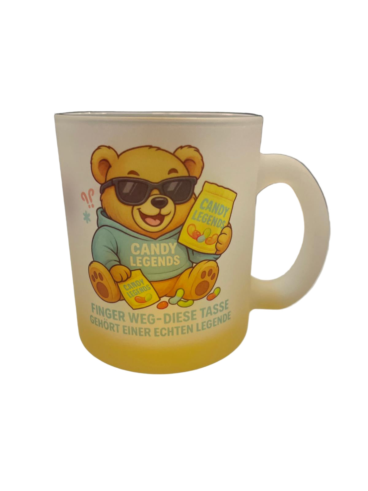 "Finger weg" Glastasse
