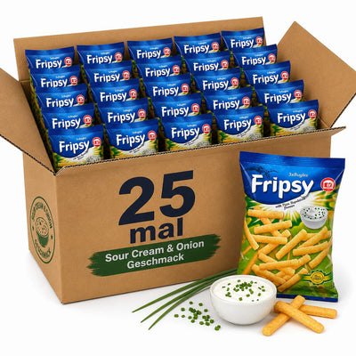 Fripsy - 25x sour Cream & Onion Sticks 40g (halal)(Mazedonien)